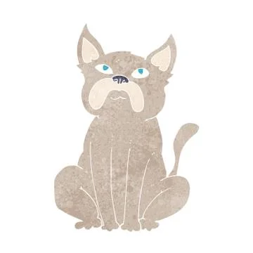 Cartoon grumpy little dog 스톡 일러스트
