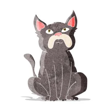 Cartoon grumpy little dog 스톡 일러스트