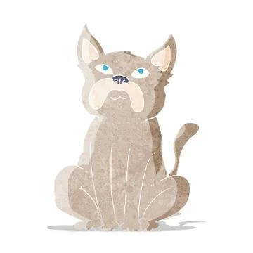 Cartoon grumpy little dog 스톡 일러스트