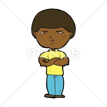 Cartoon grumpy man Illustrazione stock
