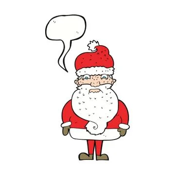 Cartoon grumpy santa claus with speech bubble Stock Illustration
