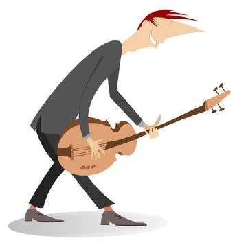 Cartoon guitar player illustration isolated Stock Illustration