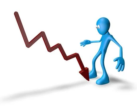 Cartoon guy and graph chart - 3d illustration Illustrazione stock