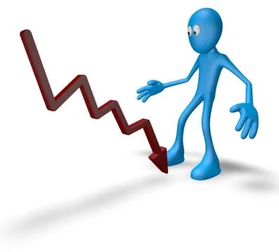 Cartoon guy and graph chart - 3d illustration Stock Illustration