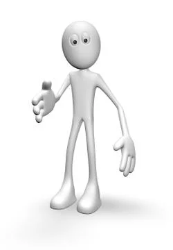 Cartoon guy says hello - 3d illustration Stock Illustration