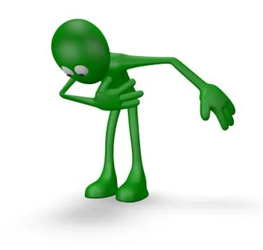 Cartoon guy takes a bow - 3d illustration Illustrazione stock