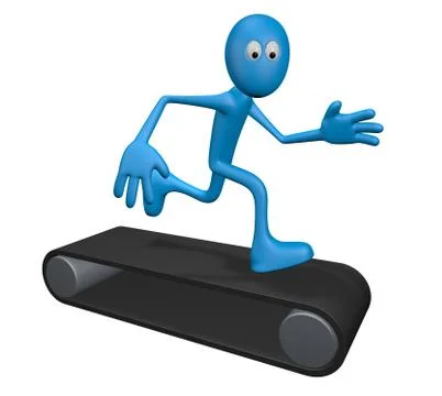 Cartoon guy on tread mill Stock Illustration