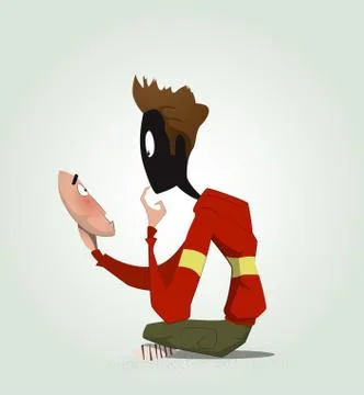 Cartoon guy without a face. Stock Illustration