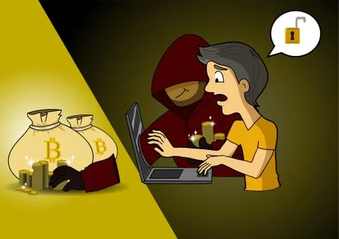 Cartoon hacker Stock Illustration