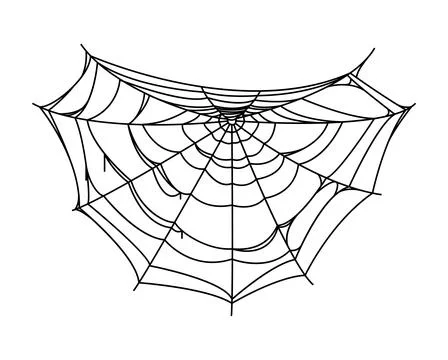 Cartoon Halloween cobweb, spider web texture Stock Illustration