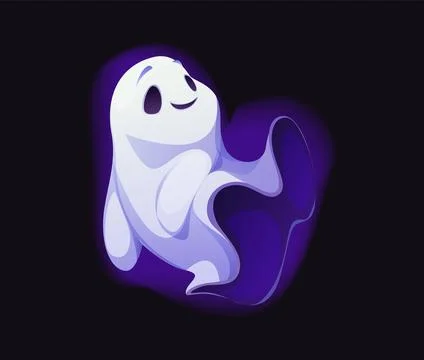 Cartoon Halloween ghost vector smiling phantom Stock-Illustration