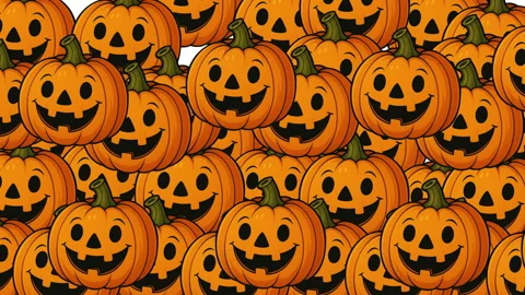 Cartoon Halloween Jack O Lantern Pumpkin Wipe Transition Stock Footage 307063109