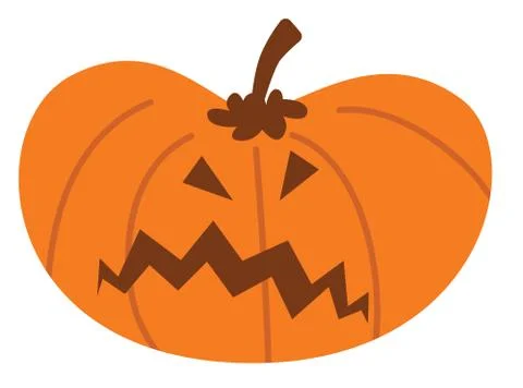 Cartoon halloween pumpkin with angry expression Stock Illustration