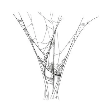 Cartoon Halloween spooky cobweb, spiderweb thread Stock Illustration