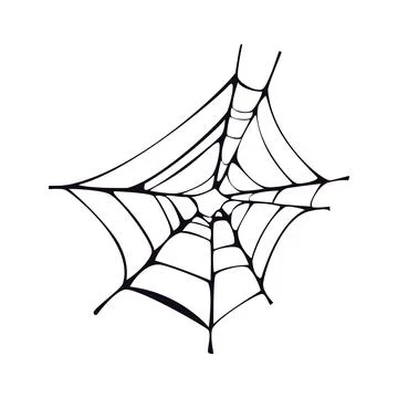 Cartoon Halloween spooky cobweb, spiderweb thread Stock Illustration