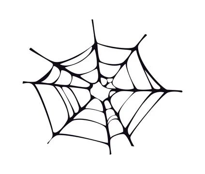 Cartoon Halloween tangled cobweb, spider web net Stock Illustration
