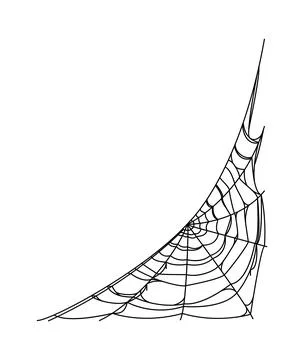 Cartoon Halloween tangled cobweb, spiderweb thread Stock Illustration