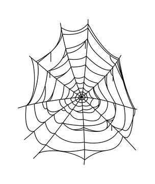 Cartoon Halloween tangled cobweb, spiderweb thread Stock Illustration