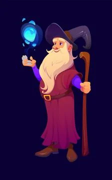 Cartoon Halloween wizard character Stock Illustration