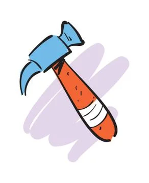Cartoon hammer isolated vector icon Stock Illustration