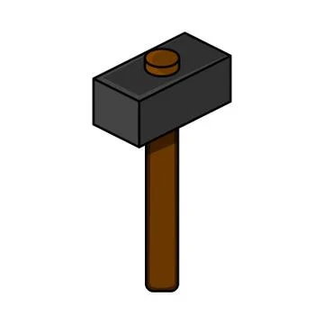 Cartoon Hammer isolated on white background. Adventure Equipment. Vector. Stock Illustration