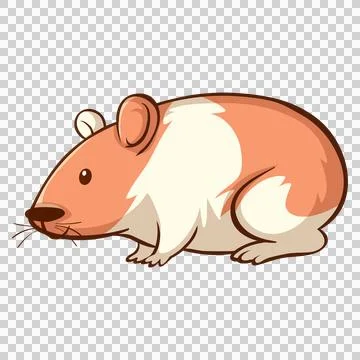 Cartoon hamster profile view, cute rodent animal Stock Illustration