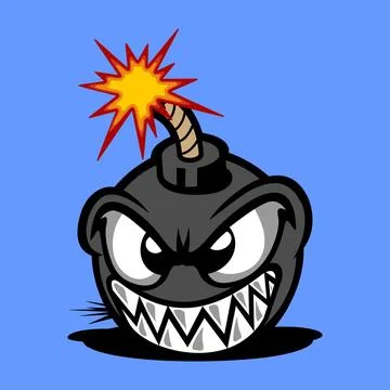 Cartoon hand bomb vector template Stock Illustration