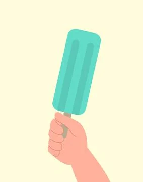 Cartoon Hand Of A Child with Refreshing Popsicle Vector Illustration 스톡 일러스트