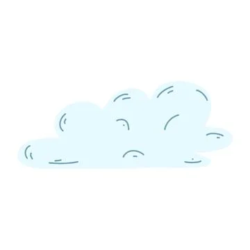 Cartoon hand drawn cloud icon. Vector illustration of weather forecast, natur Stock Illustration