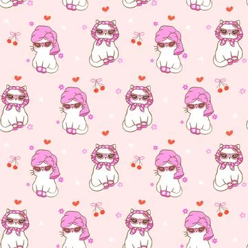 Cartoon Hand Drawn Repeat Background Ilustración de archivo