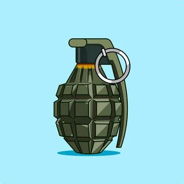 Cartoon Hand Grenade Vector Illustration Illustrazione stock