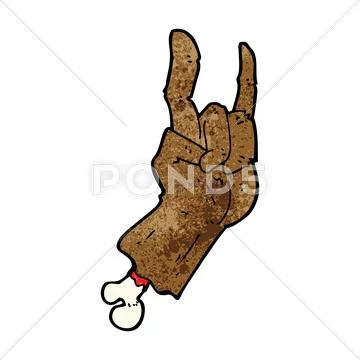 Cartoon hand making rock symbol Stock Illustration