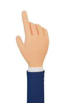 Cartoon hand points finger at something, selects or clicks Stock Illustration