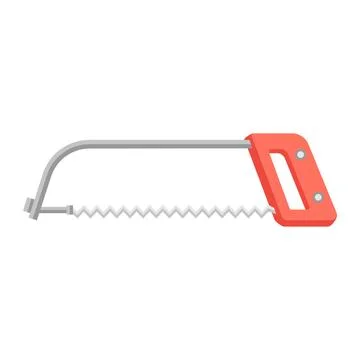 Cartoon hand saw vector isolated object illustration Stock Illustration