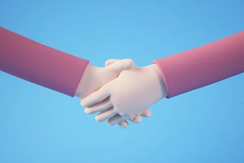 Cartoon hand shake Stock Illustration