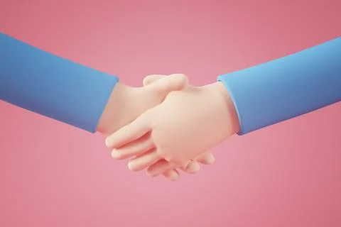 Cartoon hand shake Stock Illustration