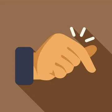 Cartoon hand snapping fingers, creating a clicking sound Illustrazione stock