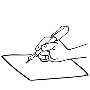 Cartoon Hand writing with pen-Vector drawn Stock Illustration