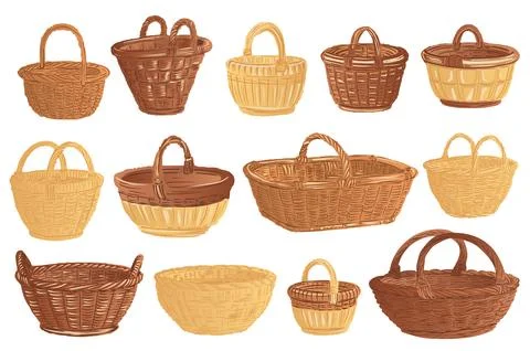 Cartoon Handmade Baskets イラスト素材