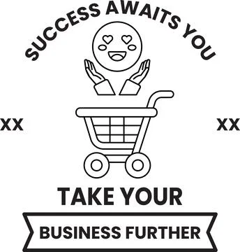 Cartoon hands hold a smiling face above a shopping cart Ilustração Stock