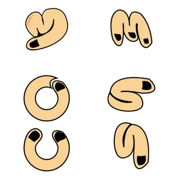 Cartoon hands making letter Stock Illustration