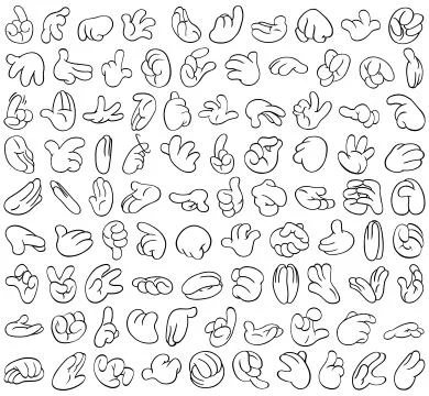 Cartoon hands set 1 Stock Illustration