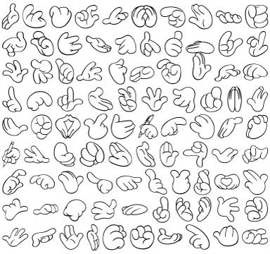 Cartoon hands set 2 Stock Illustration