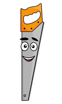 Cartoon handsaw with a smiling face Stock Illustration