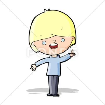 Cartoon happy boy Stock Illustration
