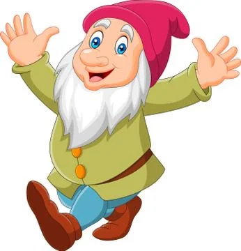 Cartoon happy dwarf Stock Illustration