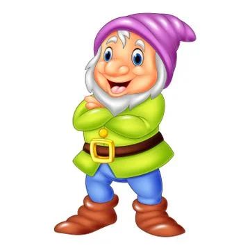 Cartoon happy dwarf Stock Illustration