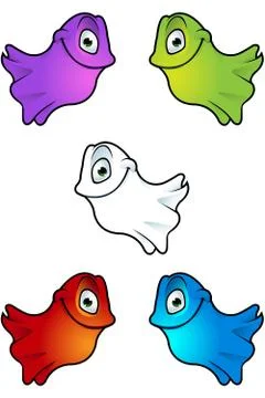 Cartoon Happy Ghosts Illustrazione stock