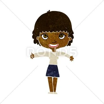 Cartoon happy girl Stock Illustration