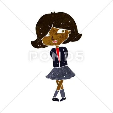 Cartoon happy girl Stock Illustration